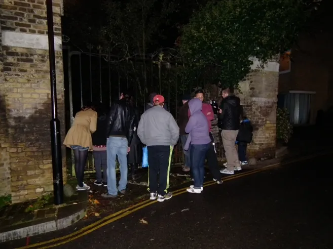 Some of the brave 'ghostwalkers' gathered in Swain's Lane Photo: Dave Milner; (c) BPOS