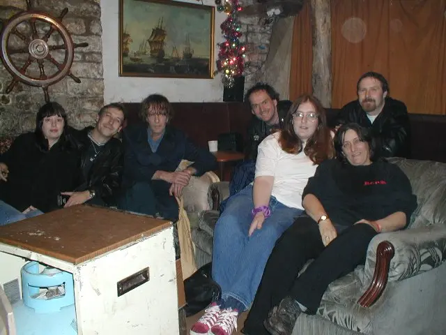 David Farrant with members of the B.C.P.S. at the Ram Inn